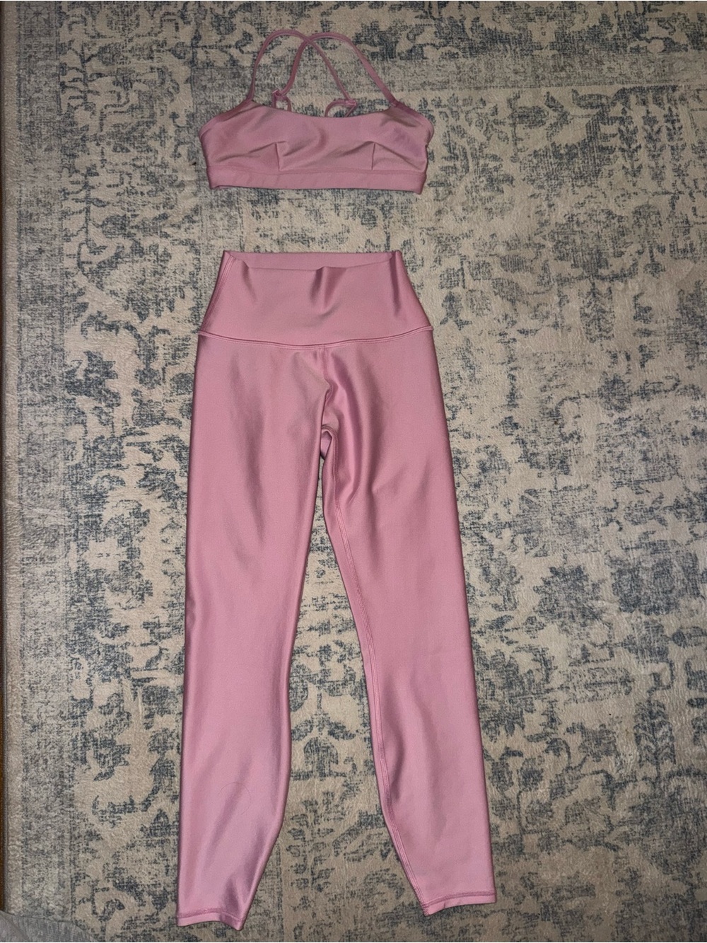 Alo Women’s Pink Leggings & Sports Bra Set